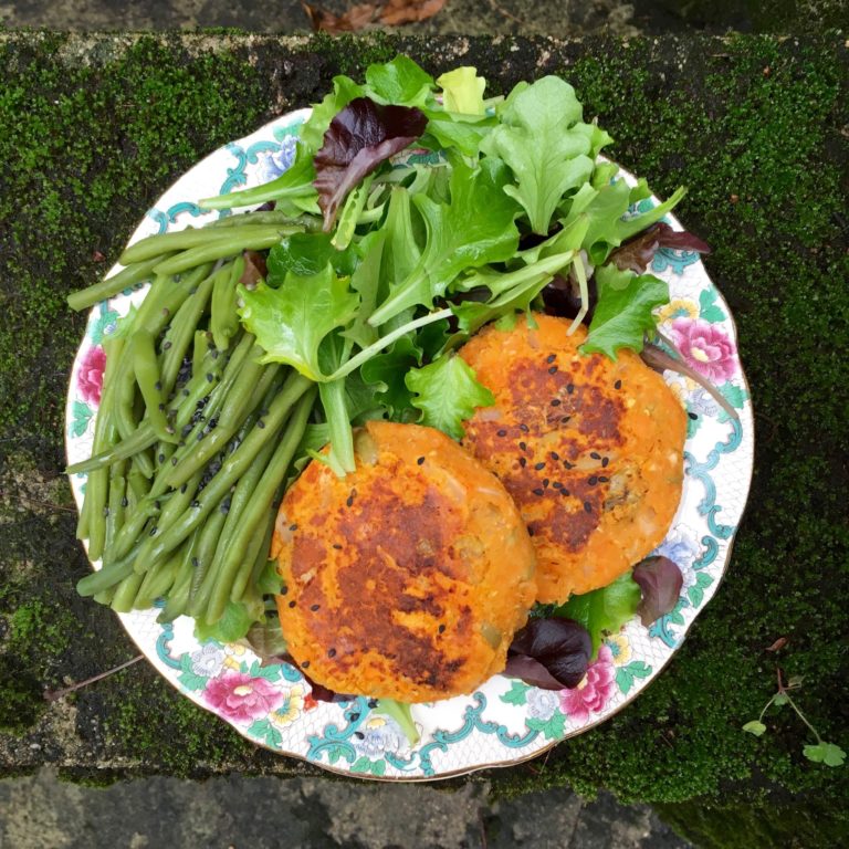 Steaks de patates douces aux lentilles corail Le Renard et les Raisins