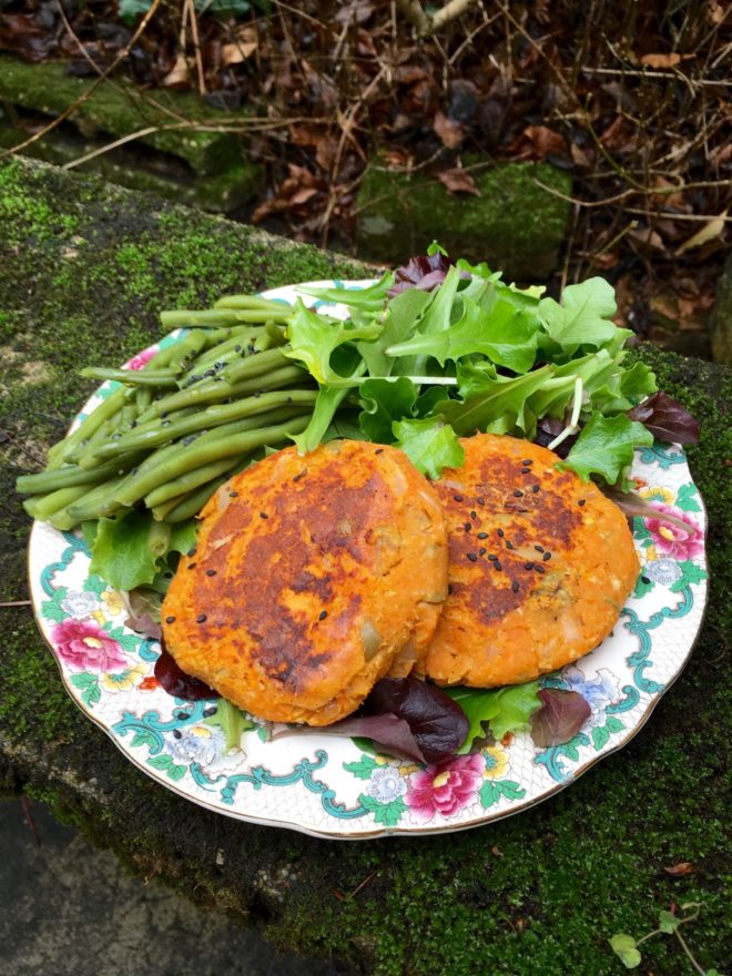 Steaks de patates douces aux lentilles corail Le Renard et les Raisins